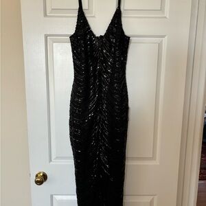 Elegant Black Sequin Dress